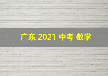 广东 2021 中考 数学